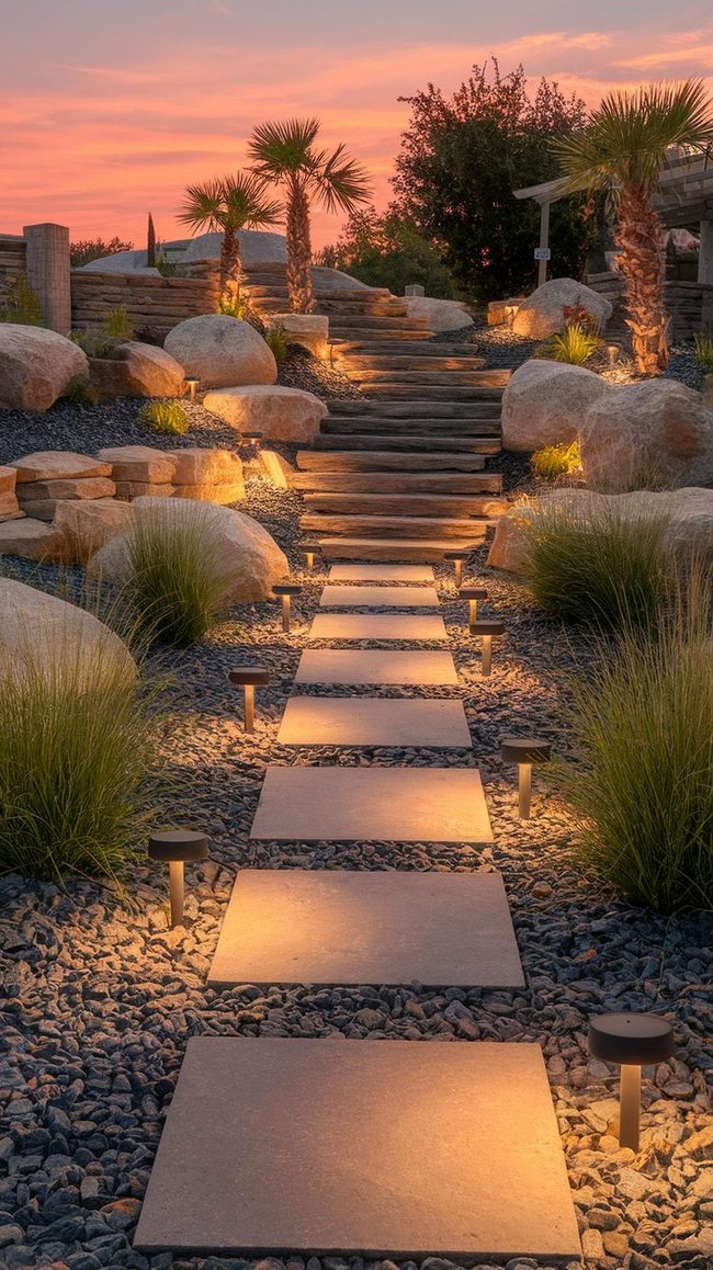Multisize Rocks Front Yard Display