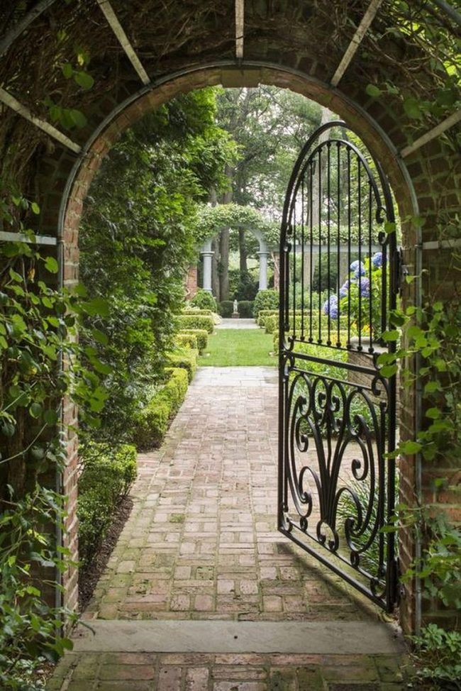 Blue Flowers Frame The Brick Gateway