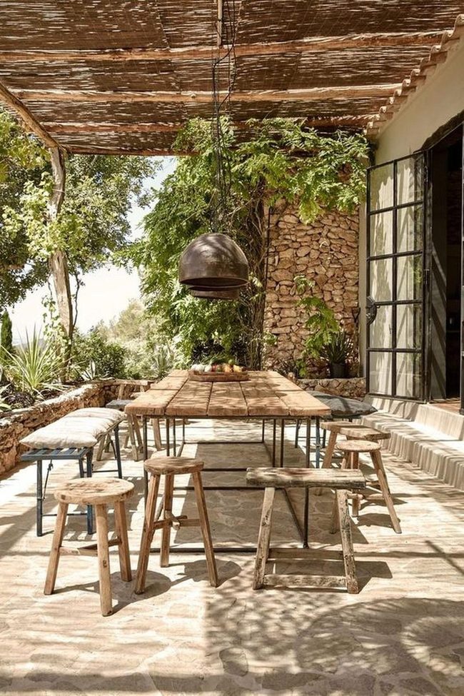 Stone Walls Meet Wooden Tables Mediterranean