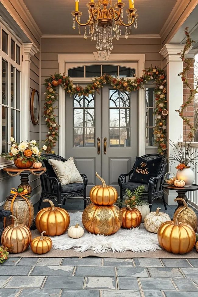 Gold Sequin Pumpkins Glamour