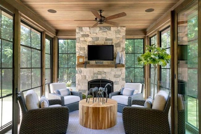Warm Wood Ceiling With Modern Comfort