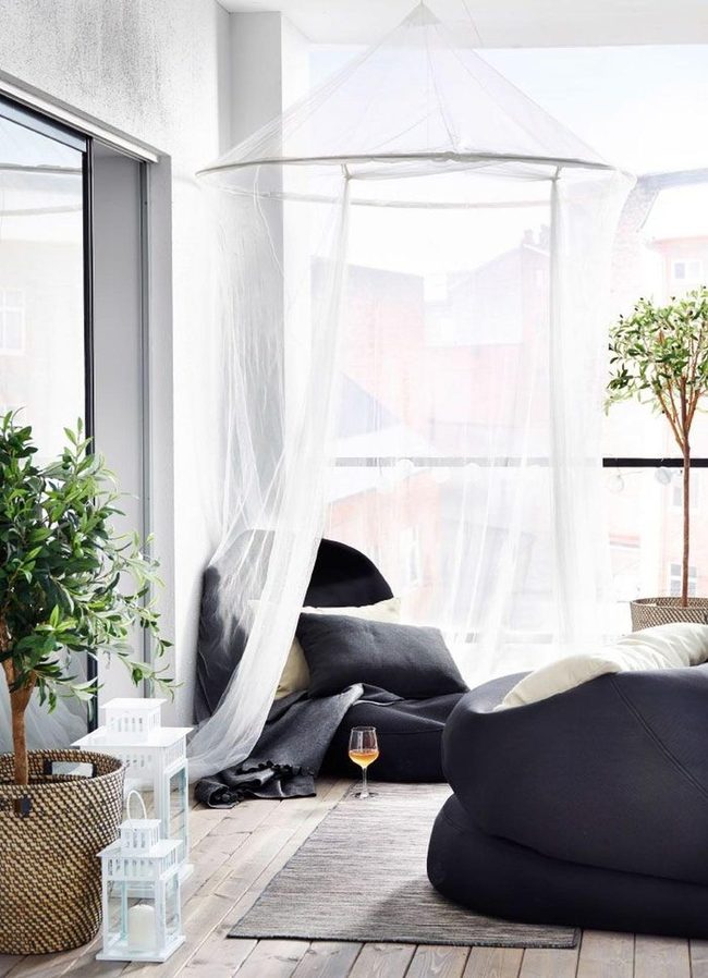 Sunlit Corner With Dark Bean Bags
