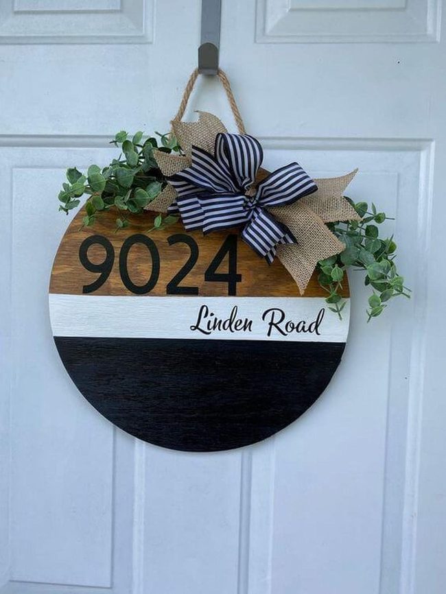 Handmade Wood Sign With Fresh Greenery