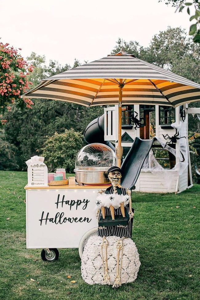 Skeleton-Filled Cotton Candy Cart