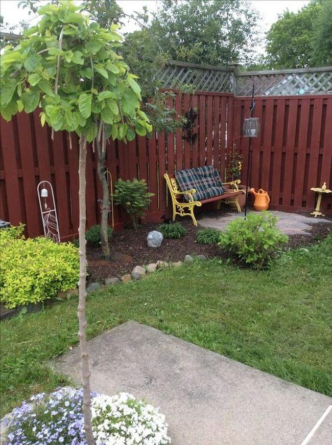 Sunny Yellow Bench Garden Hideaway