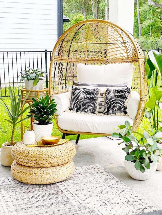 Wicker Egg Chair Garden Retreat