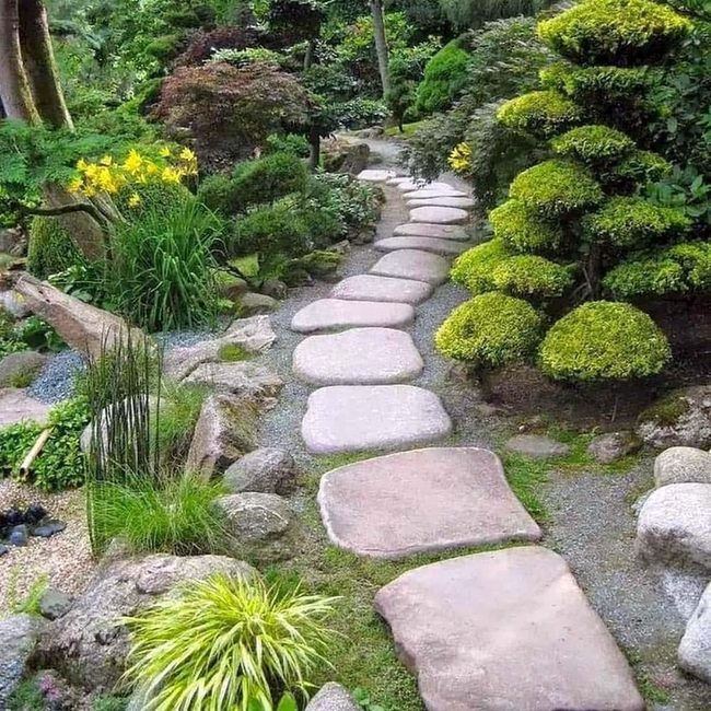 Stone Pathways Through Living Green