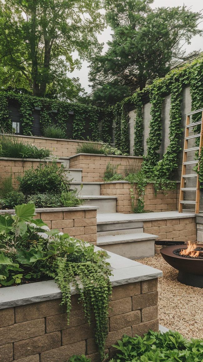 Tiered Stone Walls Transform Slopes