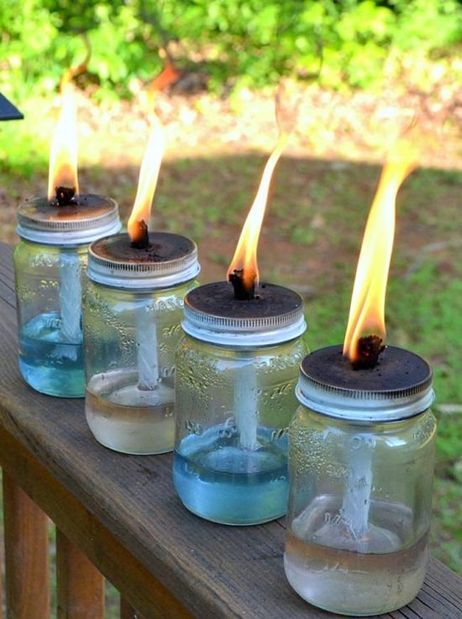 Mason Jar Citronella Torches