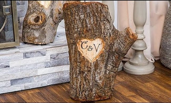 Painted Tree Stump Garden Art