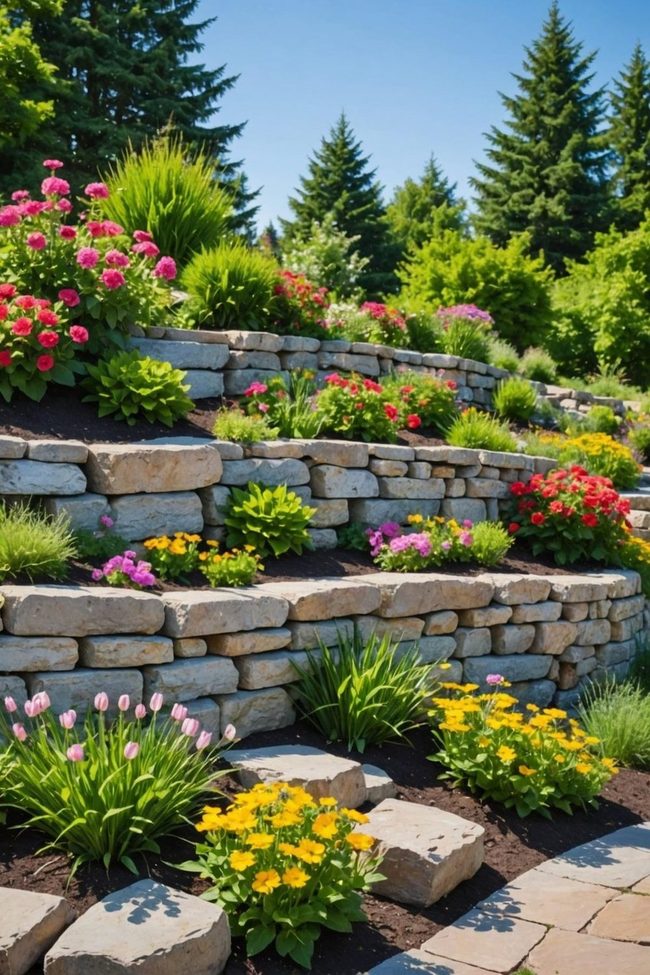 Stone Wall Garden Terracing