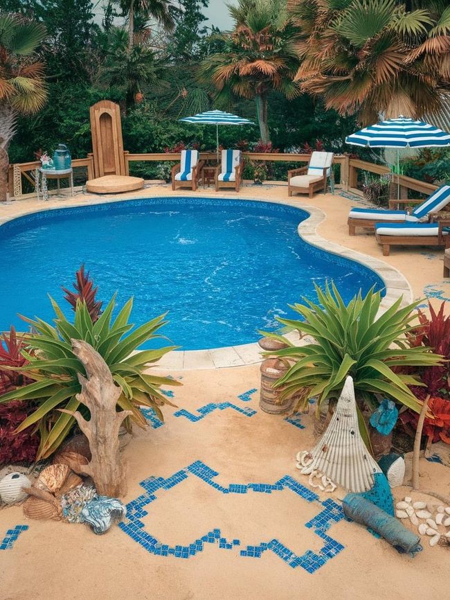 Tropical Drinks Poolside Counter