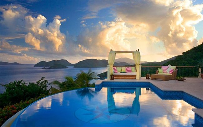 Blue Tiles Meet Tropical Paradise