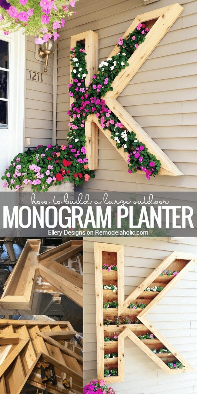Monogram Planter Statement Entrance