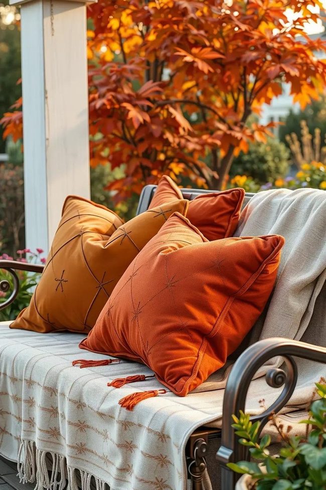 Ochre Boucle Fall Pillows