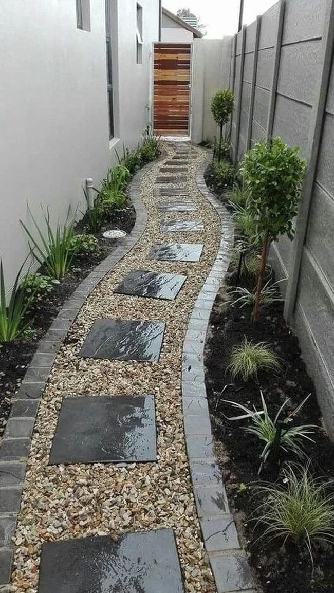 Dark Stones Curve Through Green