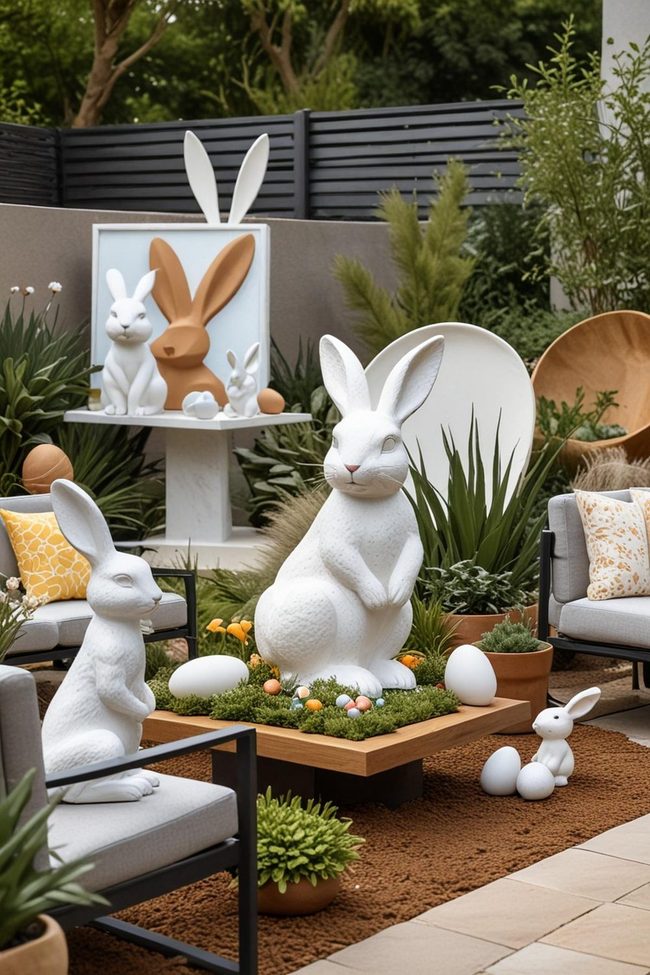 Stone Figures Among Living Green