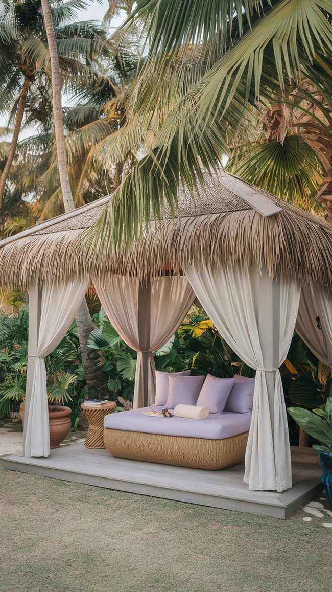 Thatched Cabana White Curtains