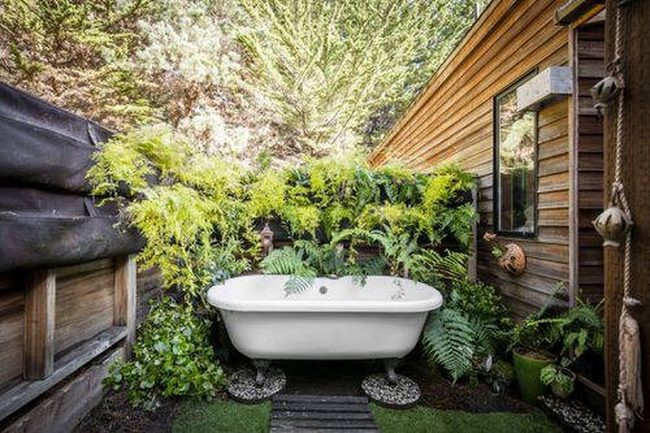 Green Living Walls Around Hot Tub