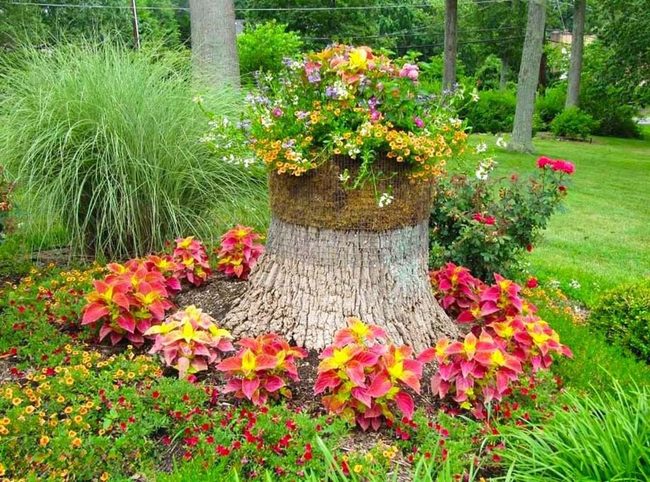 Hollow Stump Vertical Flower Tower