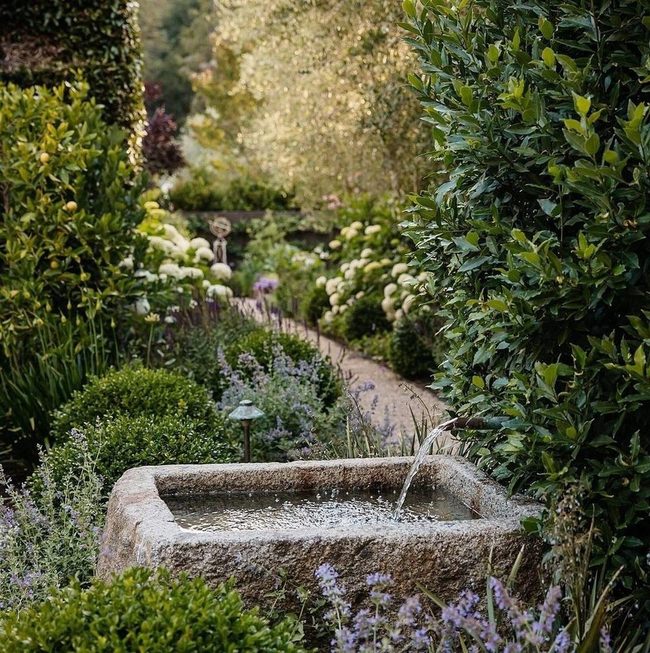 Stone Basin With Cascading Water