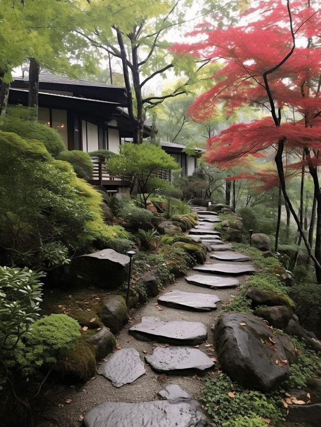 Autumn Leaves, Stone Pathways