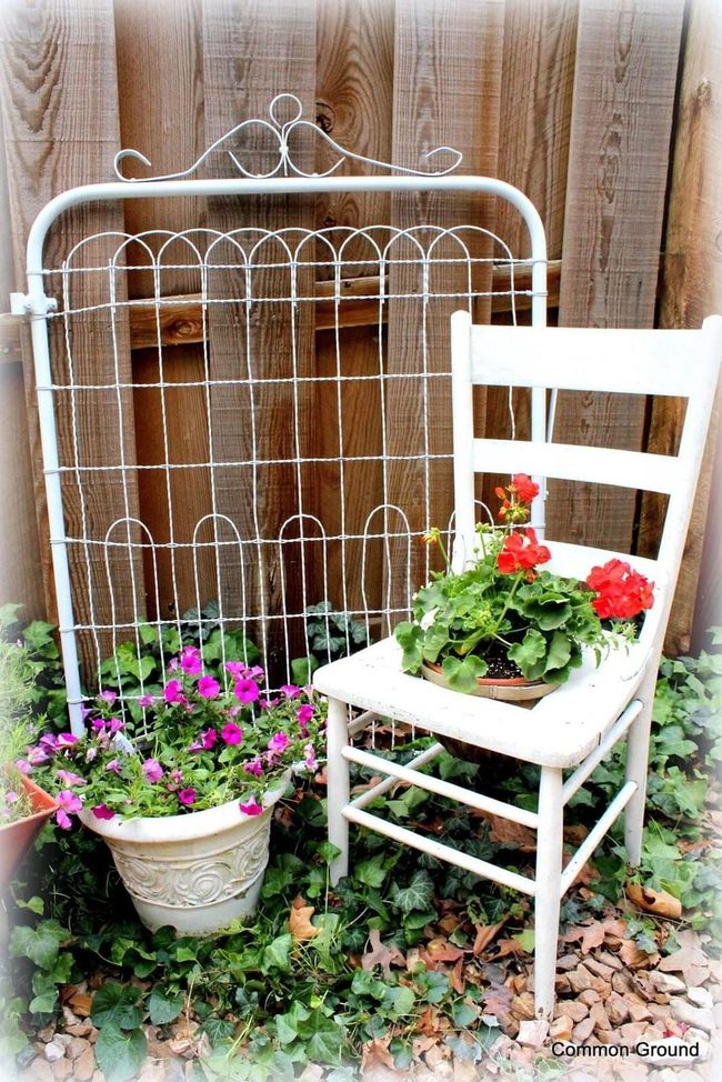 Painted Buckets Blooming Garden Corner