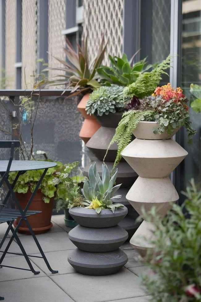 Geometric Pottery Art Displays