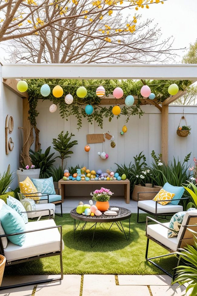 Neon Eggs Grass Hunt Display