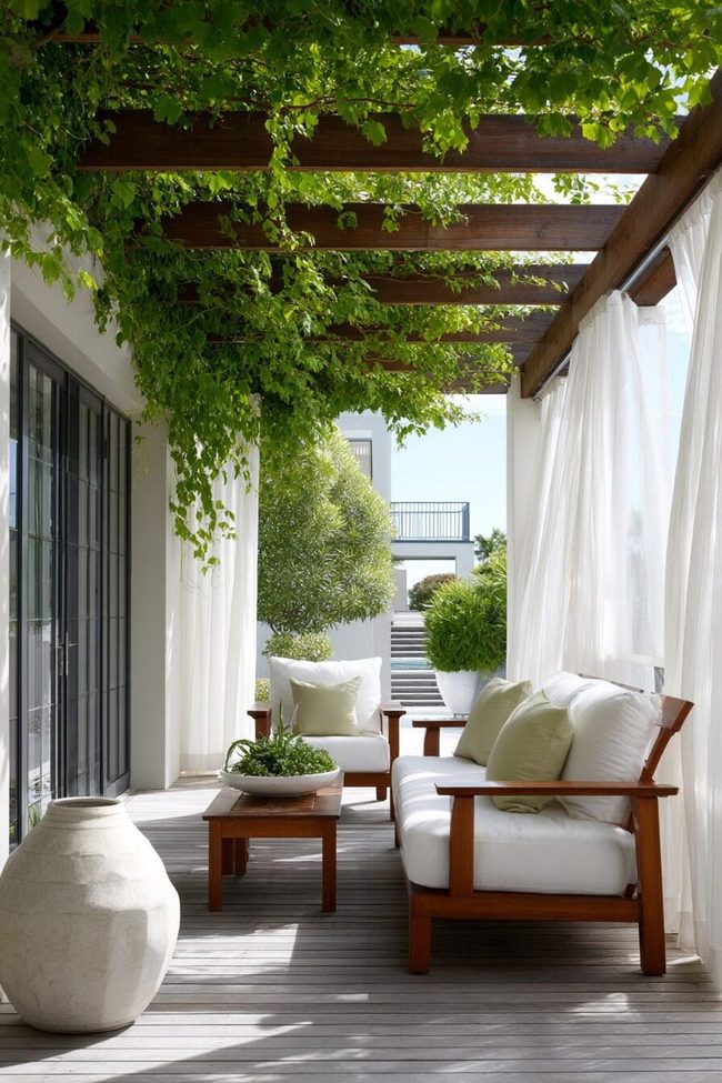 Pergolas With Drop Curtain Privacy