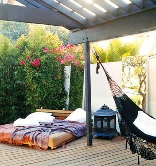 Black Hammock Among Green Plants