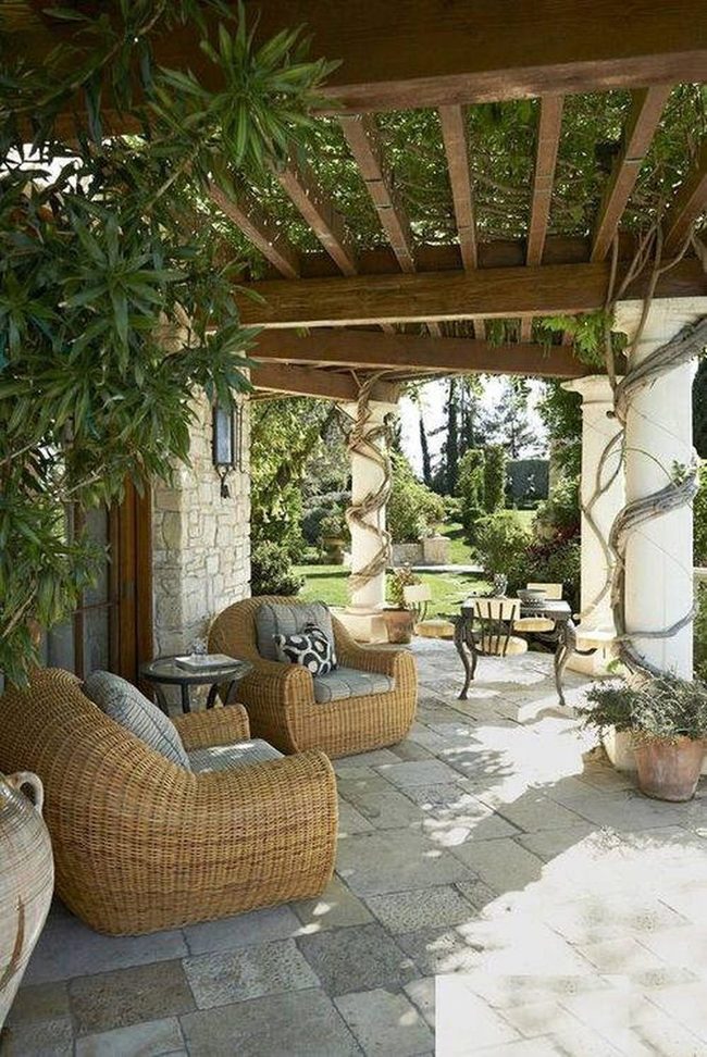 Rattan Beneath Green Cascading Vines