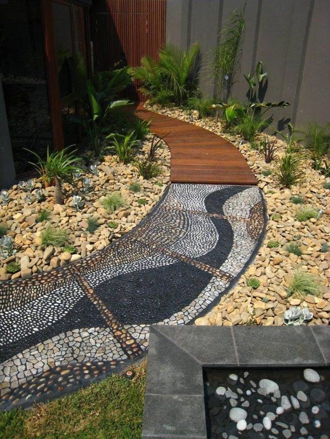 Flowing Mosaic Pathways Guide Naturally