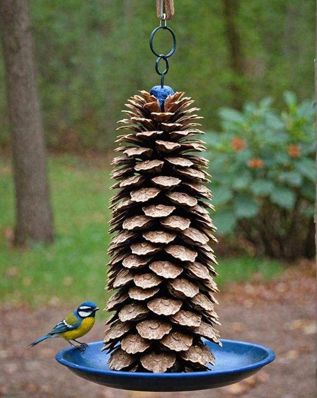 Pinecone Peanut Butter Bird Feast