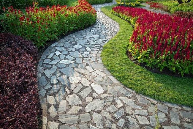 Grey Stone Geometric Garden Paths