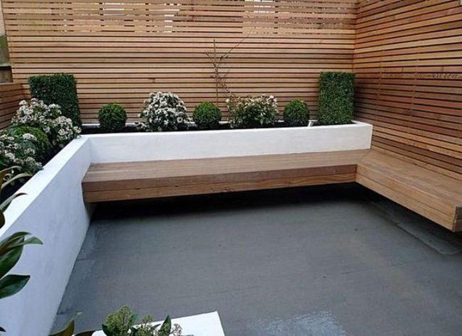 Wood Slats Green Plants Corner