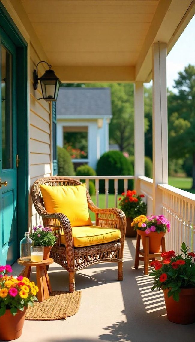 Cascading Vines Floating Above Porch