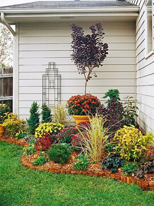Layered Garden With Colorful Pots