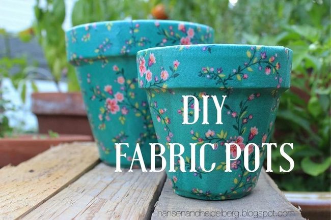 Fabric-Wrapped Terracotta Garden Statement