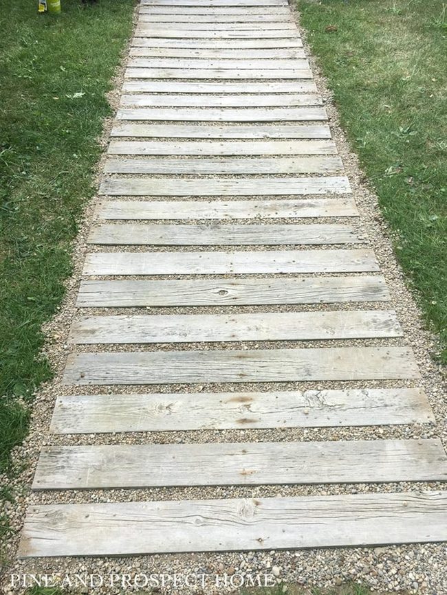 Natural Wood Stepping Stones Path