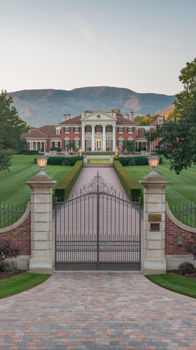 Stone and Brick Fence Pillars