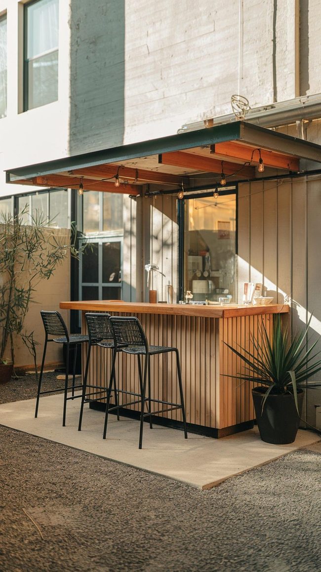 Fold-Out Patio Bar Space