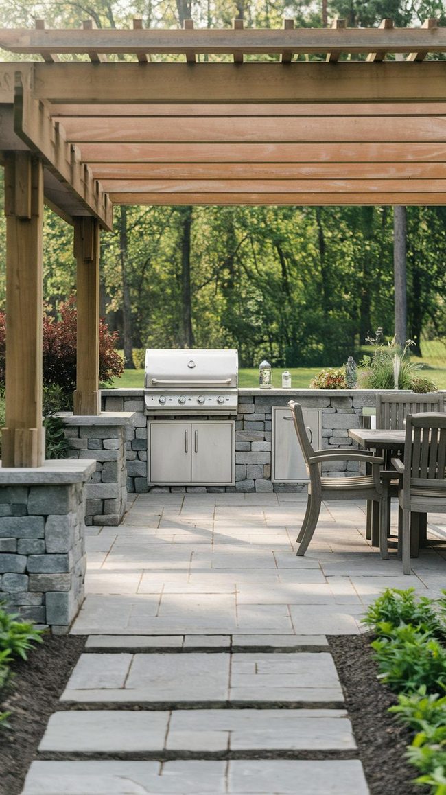 Durable Stone Bbq Patio