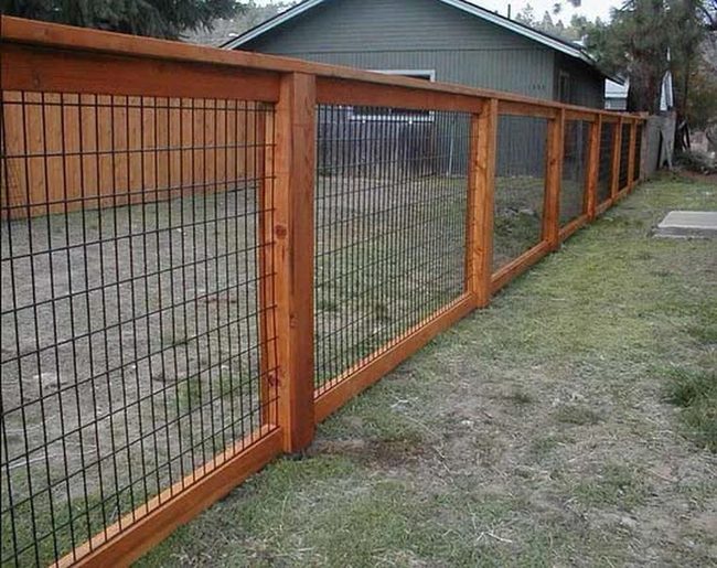 Metal Wire Fencing With Pine Posts