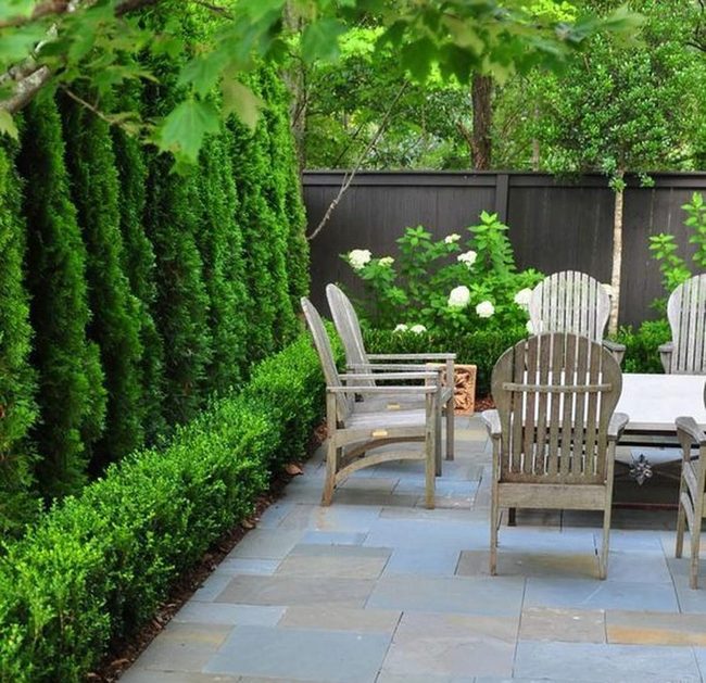 Gray Stone Patio With Wooden Charm