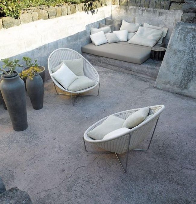 Concrete And Cushions In Sunlit Gray