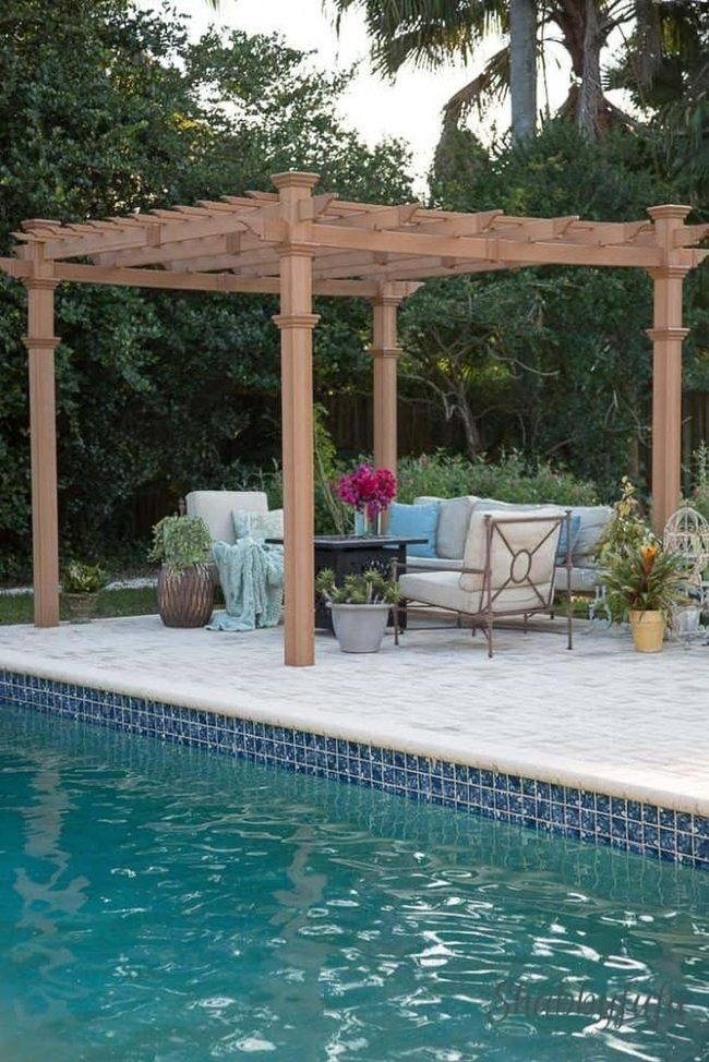 Shaded Poolside Gathering Space