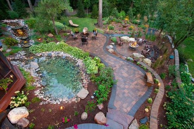 Stone And Succulent Pool Edge