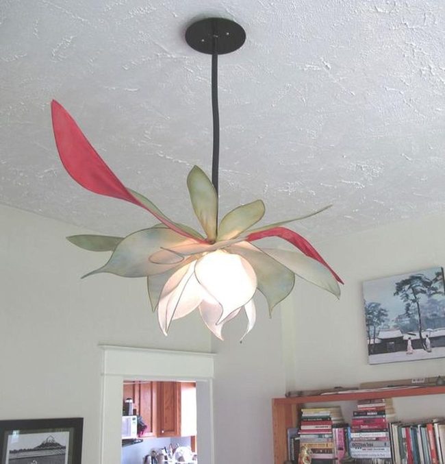 Red And Green Flower Ceiling Statement