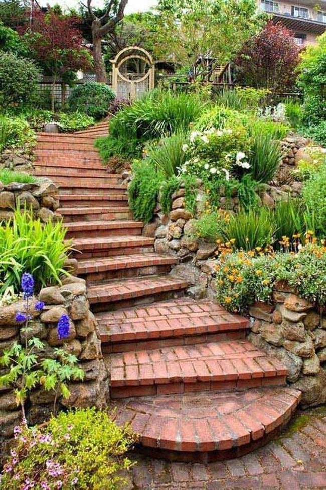 Stone Steps Through Blooming Garden